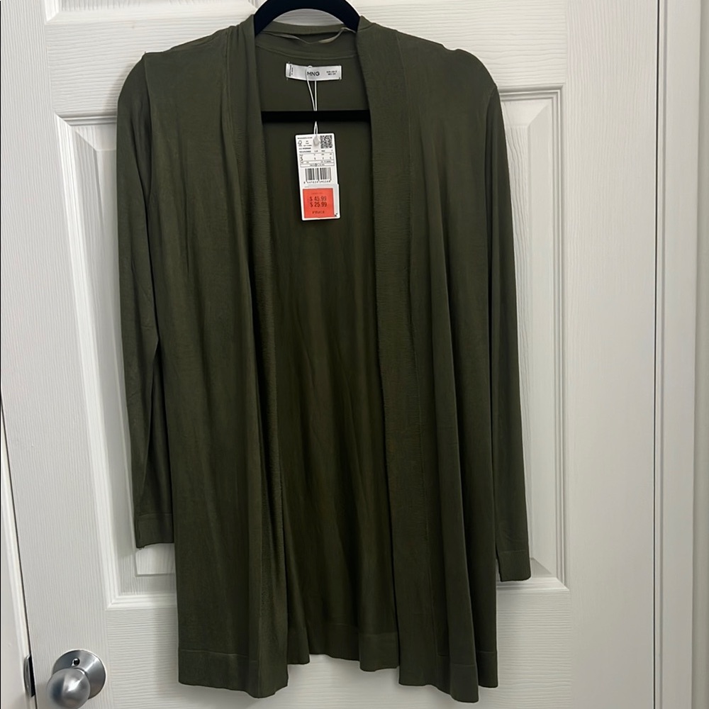 Mango Olive Green Women's Cardigan